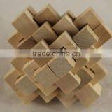 Wooden Toy Cube Brain Teaser Puzzles,wooden iq Block Puzzle Toy