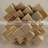 Wooden toy cube brain teaser puzzles,wooden iq block puzzle toy