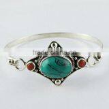 Coral_Turquoise 925 Sterling Silver Bracelet thumbnail-1