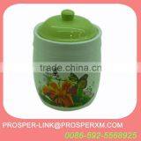 Ceramic Storage Canister With Green Lid