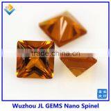 Synthetic Square Yellow Citrine Nano Spinel Stone for Luxury Jewelry Wax Setting thumbnail-1