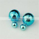 14k Yellow Gold White Freshwater Cultured Pearl and Ball Reversible Stud Earrings FQ-E-94236 thumbnail-4