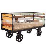 VINTAGE INDUSTRIAL SOFA , SIT & RELAX INDUSTRIAL SOFA , RECYCLE TIMBER SOFA ,