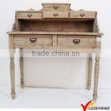 3 Drawers Shabby Wood Console Table White thumbnail-3