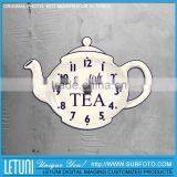 Wood Carving Teapot Shape Time Clock