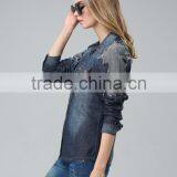 Guangzhou Wholesale Custom OEM Lace Mens Soccer Lady Denim Shirt Women for Good Quality thumbnail-5