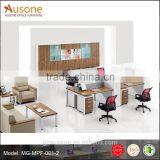 Metal Leg and With Aluminium Frame Partition 2 Person Office Desk