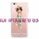 Fashion Girl Transparent Clear Soft Silicon TPU Gel Phone Case Cover for IPhone 6 6S Plus thumbnail-5