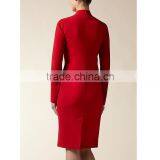 100% Wool V-Neck Cherry Gathered Front Wool Pregnant Women Wedding Dresses 2014 thumbnail-5