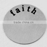 Round Stainless Steel Faith Plate For 30mm Glass Floating Locket thumbnail-1
