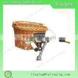 Removable Good Quality Empty Willow Wicker Bicyle Basket