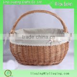 Handmade oval Wicker gift baskets with handle / Natural wicker baskets/ Wicker bread baskets