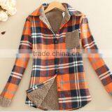 Woman' s Shirt Warm Fleece Lambswool Shirt Printed Long Sleeve t Shirt thumbnail-4