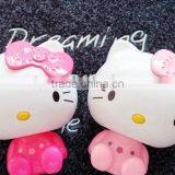 Attractive hellio kitty cat power bank gift for friends and kids,luminous hello kitty power bank for universal phones 12000mah