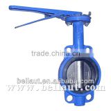 Manual-operated wafer butterfly valve with handle