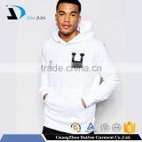 High quality warm 320g cotton with hood pullover mem print custom white hoody