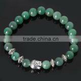 New Arrival Mens Jewelry 8mm Natural Green Aventurine Stone Beads Buddha Bracelets