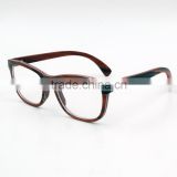 2016 Fashion Wood Optical Frame Laminated Wood Aluminum Prescription Glasses Customized Lens