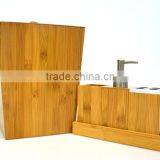 Classics Bamboo Bath and Vanity Set, 5 PCS Bamboo Bath Accessory Set With Hot Selling thumbnail-3