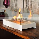 inovation 2015 aquare ethanolwhite metal/glass table fireplace