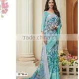 Saint Off White Georgette Designer Saree/buy Online Designer Sarees