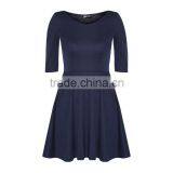Short Sleeves V Neck Skater Dress Women Latest Fashion Summer Dress thumbnail-4