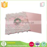 Europe artificial lace pearl blank wedding invitation cards