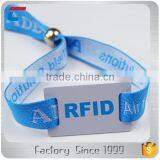 Big Size 400x15mm 450x15mm Adult Custom Woven Rfid Cloth Wristbands thumbnail-1