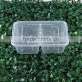 Clear 1000ml Divided Plastic Take Away 2 Compartment Microwave Safe Food Container thumbnail-2