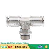 OEM and ODM Copper and Brass T Shape Brass Nickel Plating Fittings Made in China thumbnail-1