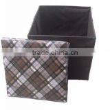 Leather Square Storage Stool thumbnail-1