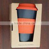 Best Selling Biodegradable Bamboo Fiber Coffee Cup With Sleeve and Lid thumbnail-2