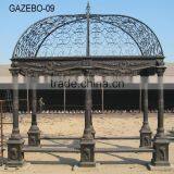 China Supplier Greenhouse Garden Cast Iron Gazebo 6 Columns and 4 Benches thumbnail-1