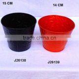 Painted Iron Planters With Embossed Patterns Photo in Black and Red Colour thumbnail-1