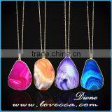 Irregular Shaped Natural Gemstone Necklace Raw Agate Druzy Stone Necklace thumbnail-1