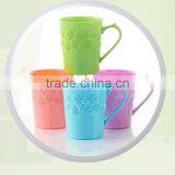 Beautiful Plastic Mug With Engraved Flower thumbnail-1