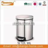 Good quality Stainless steel toilet padal waste bin with black inner bucket