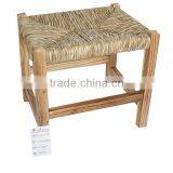 Vintage Black Seagrass Woven Seat Solid Wood Baby Chair With Lidder Back thumbnail-6