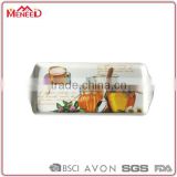 Novelty lightweight multi-functional rectangular honey bottle printed plastic melamine herbal tea serving tray