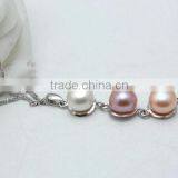 Silver Freshwater Pearl Pendant Necklace thumbnail-1