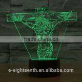 Cutomization Gradual Color Changing Jesus Style Visual Illusion Light Touch Panel 3D Led Night Lights Decoration Lamp thumbnail-2
