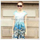 Customized 2014 New Design Digital Printing Silk Satin Dresses thumbnail-1