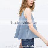 New Style Summer Denim Sleeveless Crochet Top Pattern Wholesale thumbnail-2
