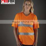 Hot sale safety reflective v-neck t shirt