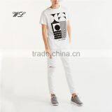 2017 Wholesale Fashion Men White T-shirt Cotton Printing T-shirt Custom Men's Clothing