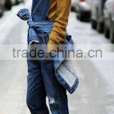 Runwaylover EY0635P Hot Sale 2017 Ladies Fashion Hole Denim Overalls thumbnail-3