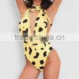 Runwaylover 060 Europe Style 2017 Ladies Fashion Halter Printed Bodysuits thumbnail-1