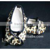 Baby Girl Brown Leopard Crib Shoes GS26 thumbnail-1