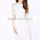 High Quality Wholesale China Factory Trendy Style Long Sleeve Summer Lace Midi Dress thumbnail-2