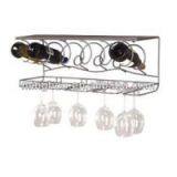 Metal Hanging Wine Racks For 6 Bottles With Glass Holder MH-MR-15023